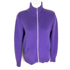 Ralph Lauren Golf Zip Cardigan Sweater Periwinkle